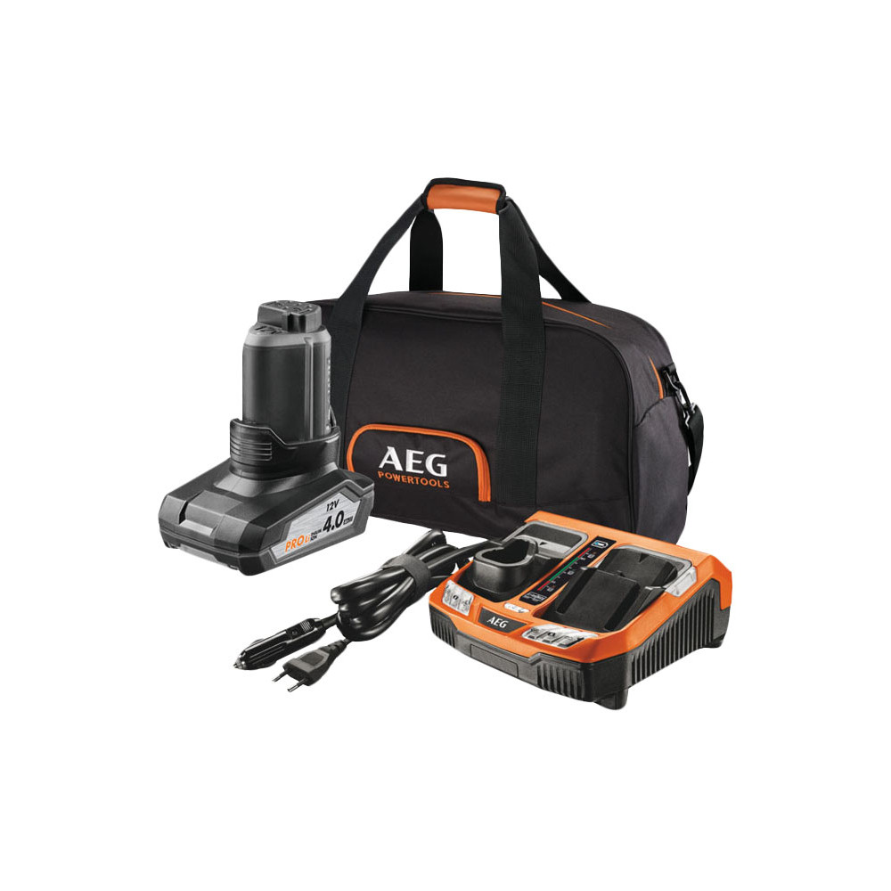AEG SET L1240BLK nabíječka 2x baterie taška