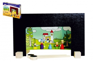 Divadlo Hrad magnetické dřevěné s figurkami v krabici 33,5x20x3,5cm