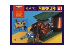 Stavebnice MERKUR E1 elektřina, magnetizmus v krabici 36x28x8cm