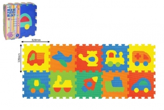 Pěnové puzzle Dopravní prostředky 32x32cm 10ks v sáčku