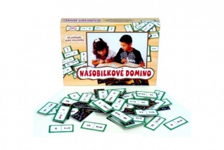 Násobilkové domino společenská hra 60ks v krabici 22x16x3cm