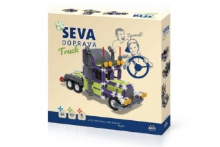 Stavebnice SEVA DOPRAVA Truck plast 402 dílků v krabici 35x33x5cm