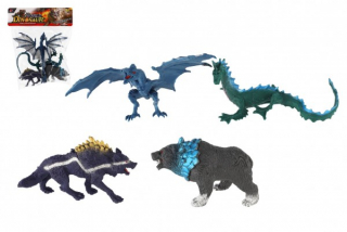 Zvířata Fantasy plast drak vlkodlak 4ks v sáčku 28x30x8cm