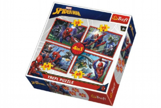 Puzzle 4v1 Spiderman/Disney Marvel Spiderman v krabici 28x28x6cm